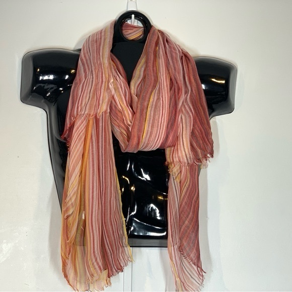 Accessories - Nordstrom Modal &Silk Scarf in Striped Orange